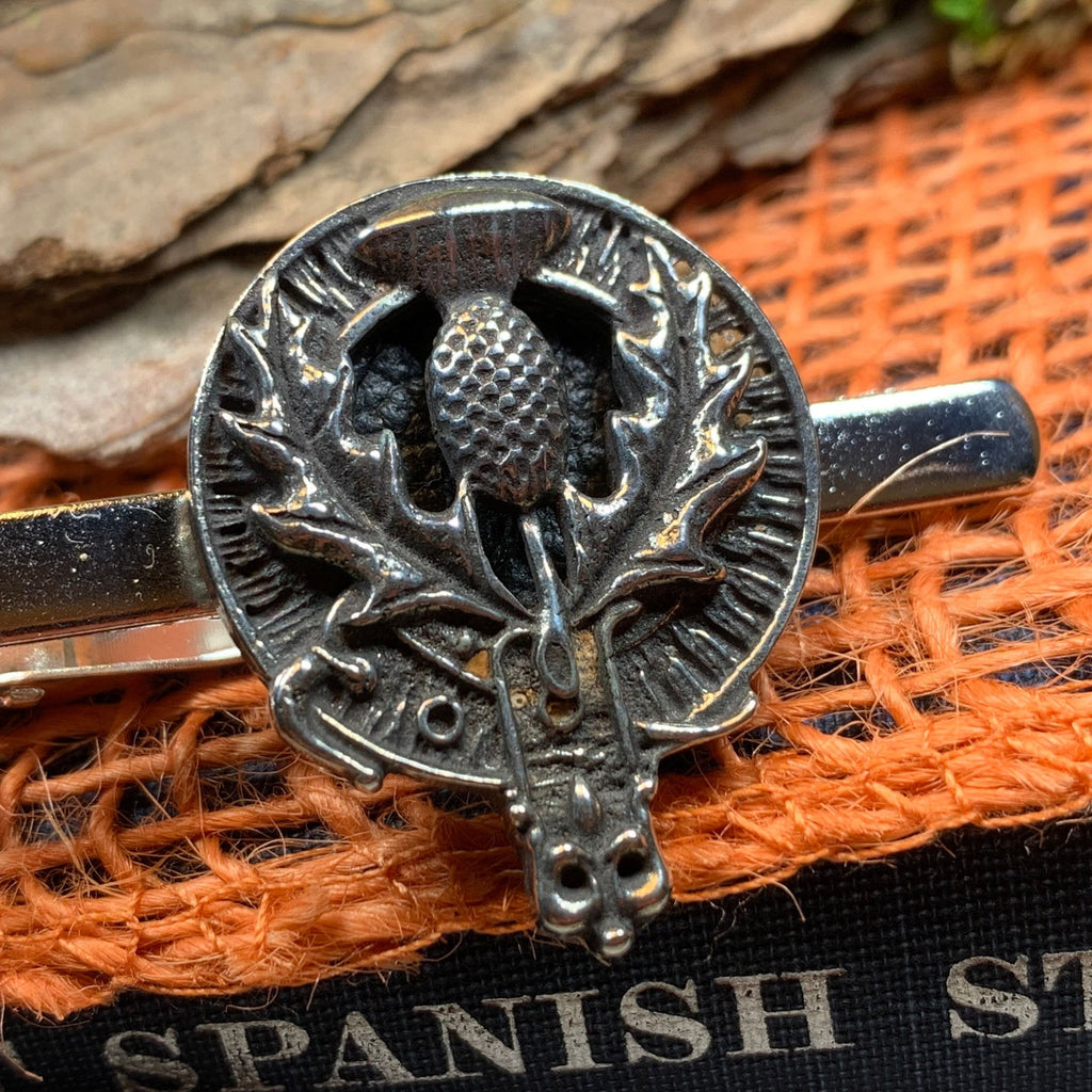 Bold Scotland Thistle Tie Bar for Men - Handmade in Scotland | Tie Bar | Wiccan Center