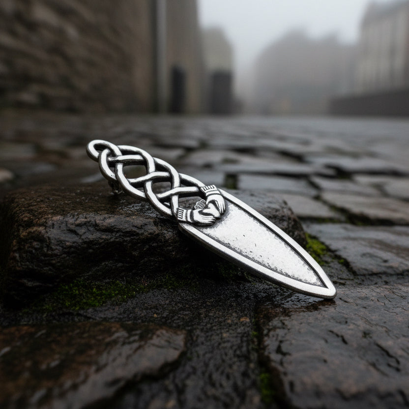 Irish Claddagh Pewter Kilt Pin | Kilt Pin | Wiccan Center
