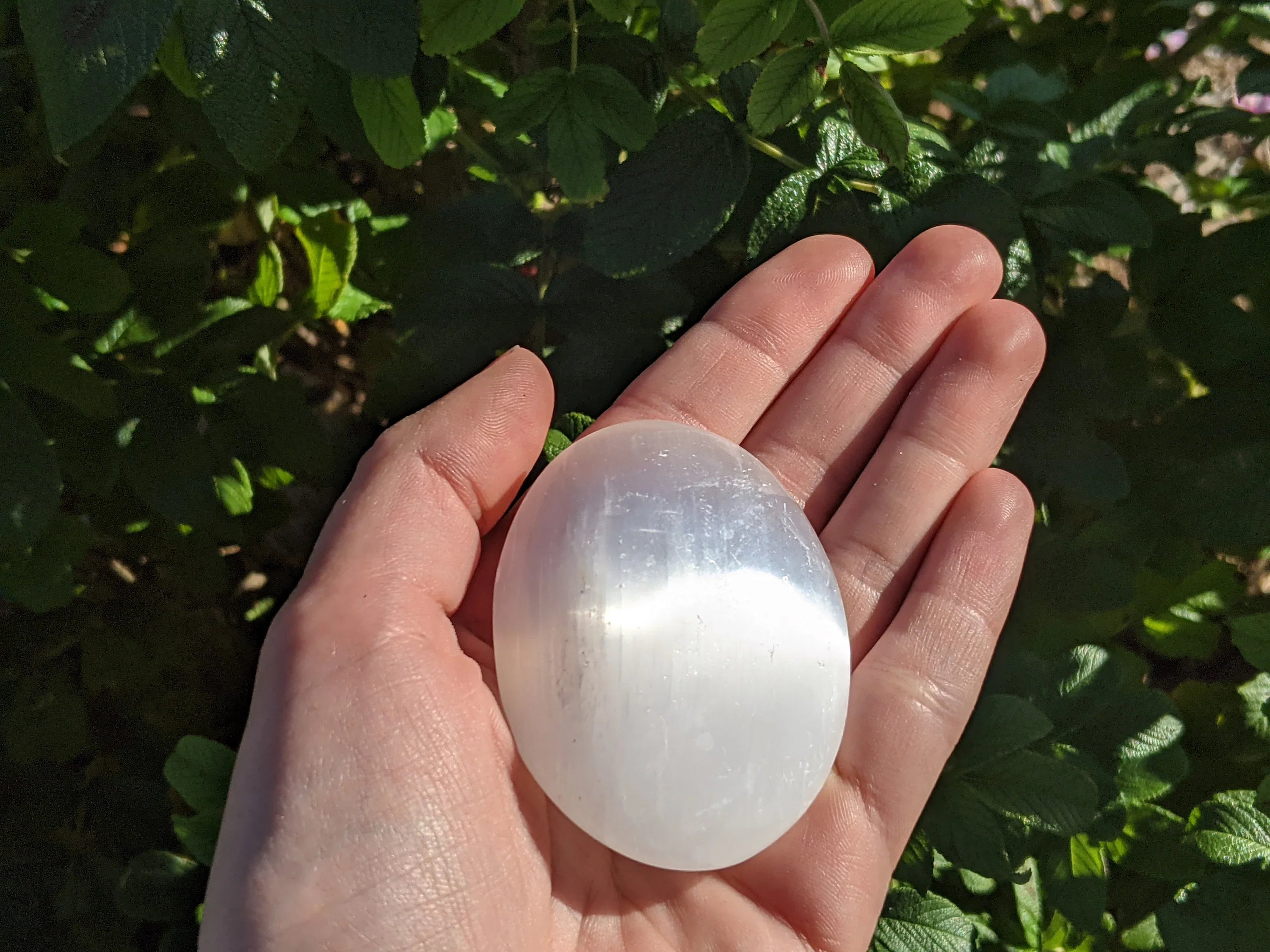 Selenite Palm Stones | | Wiccan Center
