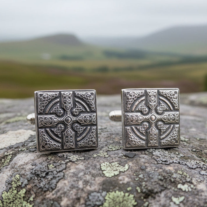Celtic Cross Cufflinks - Handmade in Scotland