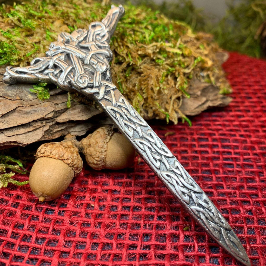 Dancing Dragons Celtic Kilt Pin - Handmade in Scotland | Kilt Pin | Wiccan Center