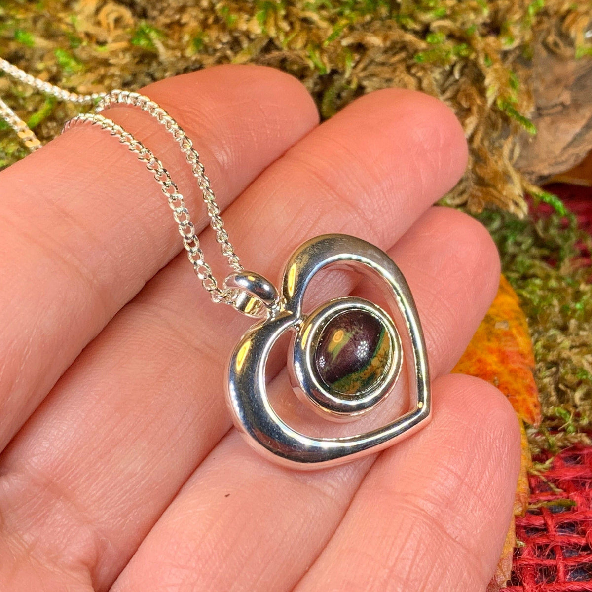 Heathergems Open Heart Necklace - Handmade in Scotland | Pendant | Wiccan Center