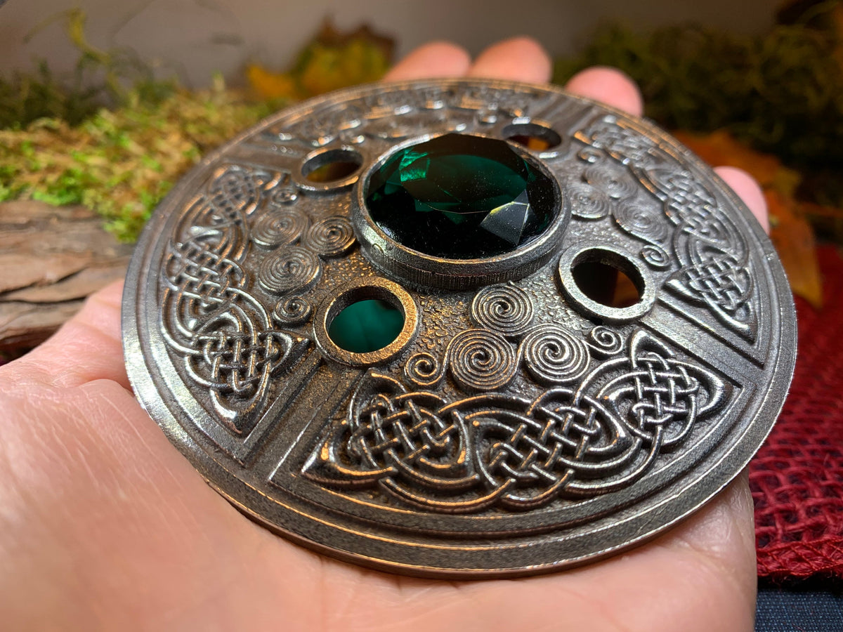 Large Royal Celtic Spiral Plaid Brooch - Handmade in Scotland | Brooch | Wiccan Center