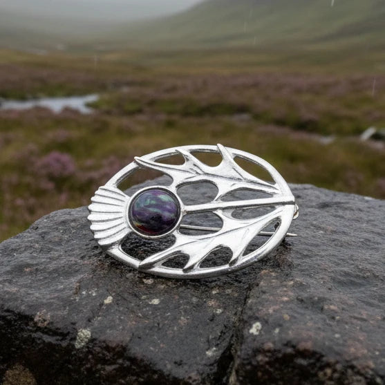 Scottish Heathergems Thistle Brooch - Handmade in Scotland | Brooch | Wiccan Center