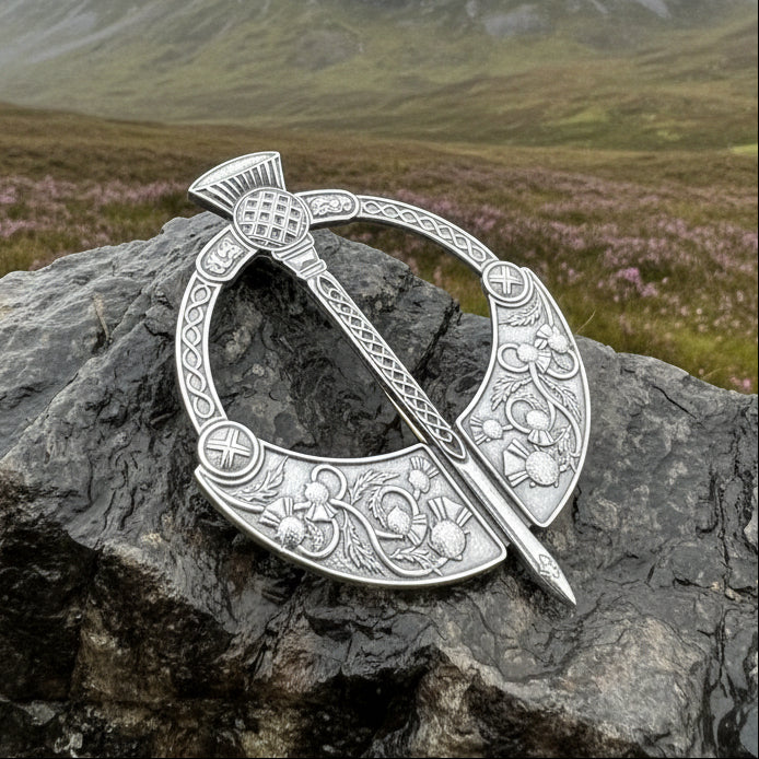Large Scottish Thistle Penannular Brooch - Handmade in Scotland