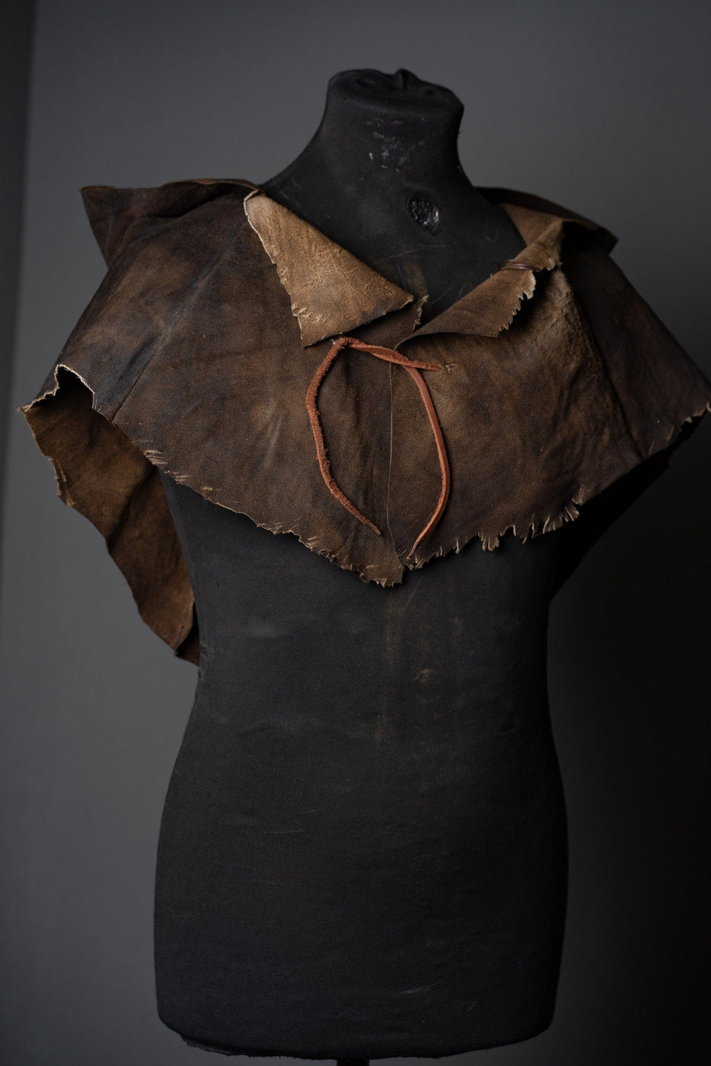 Medieval warlord leather hood with mantle | | Wiccan Center