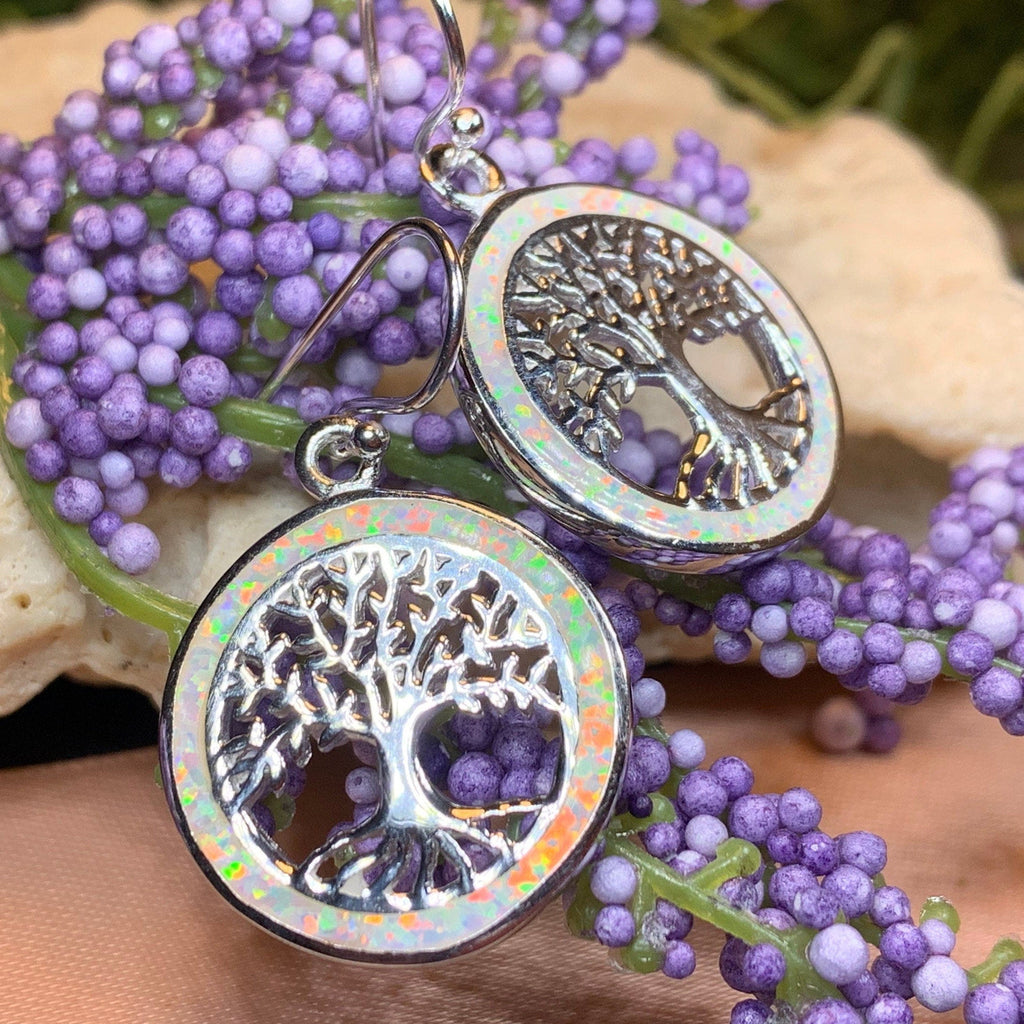 Opal Tree of Life Earrings | Dangle Earrings | Wiccan Center