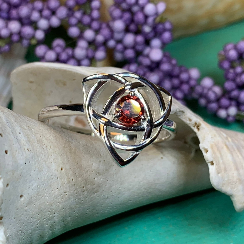 Lorinda Celtic Triquetra Knot Ring in Sterling Silver