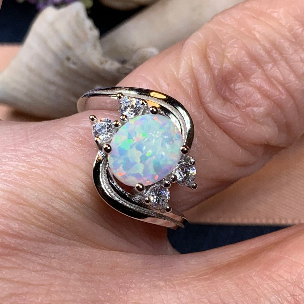 Seafoam Opal Celtic Ring | Ring | Wiccan Center