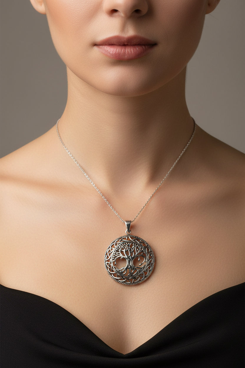 Jura Tree of Life Necklace in Sterling Silver | Pendant | Wiccan Center