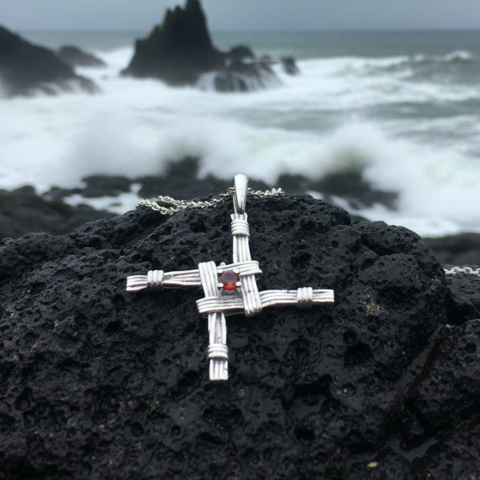 Springtime Irish Saint Brigid's Cross Necklace in Sterling Silver | Pendant | Wiccan Center
