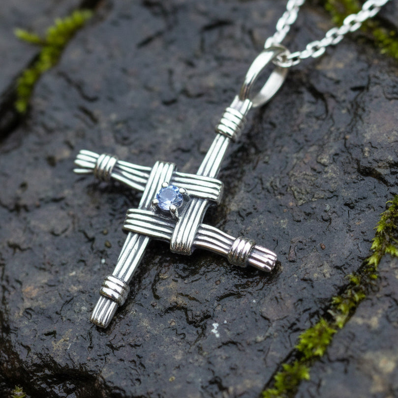 Springtime Irish Saint Brigid's Cross Necklace in Sterling Silver | Pendant | Wiccan Center
