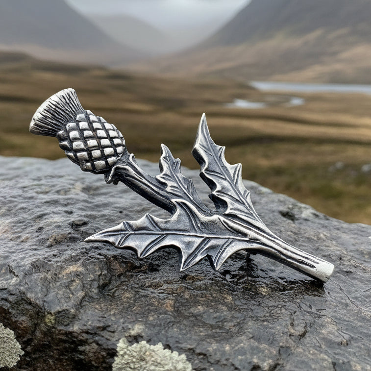 Balmoral Scottish Thistle Kilt Pin - Handmade in Scotland | Kilt Pin | Wiccan Center