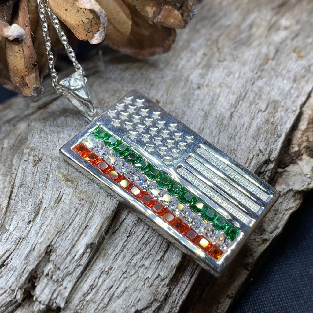 Irish-American Flag Pendant | Pendant | Wiccan Center