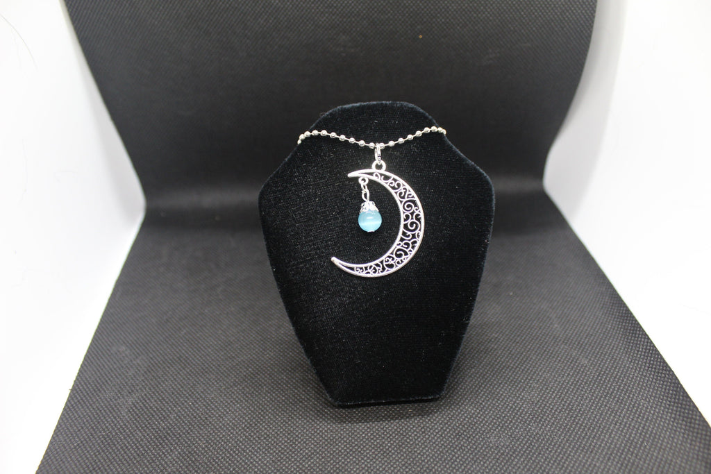 Blue Moon Necklace Crystal Witch Witchy Jewelry Witchcraft Wicca Wiccan Pagan Metaphysical