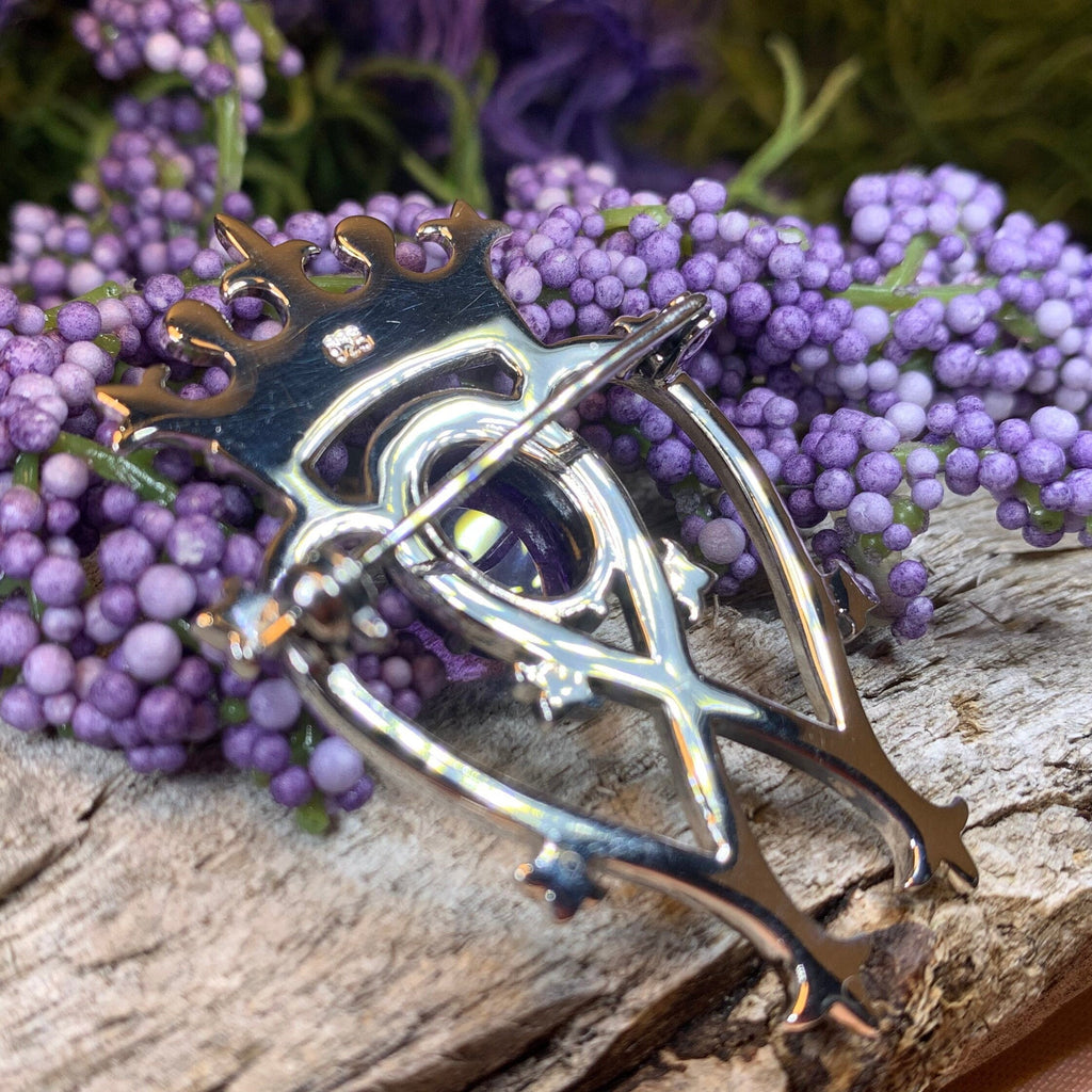 Royal Amethyst Scottish Luckenbooth Brooch in Sterling Silver | Brooch | Wiccan Center