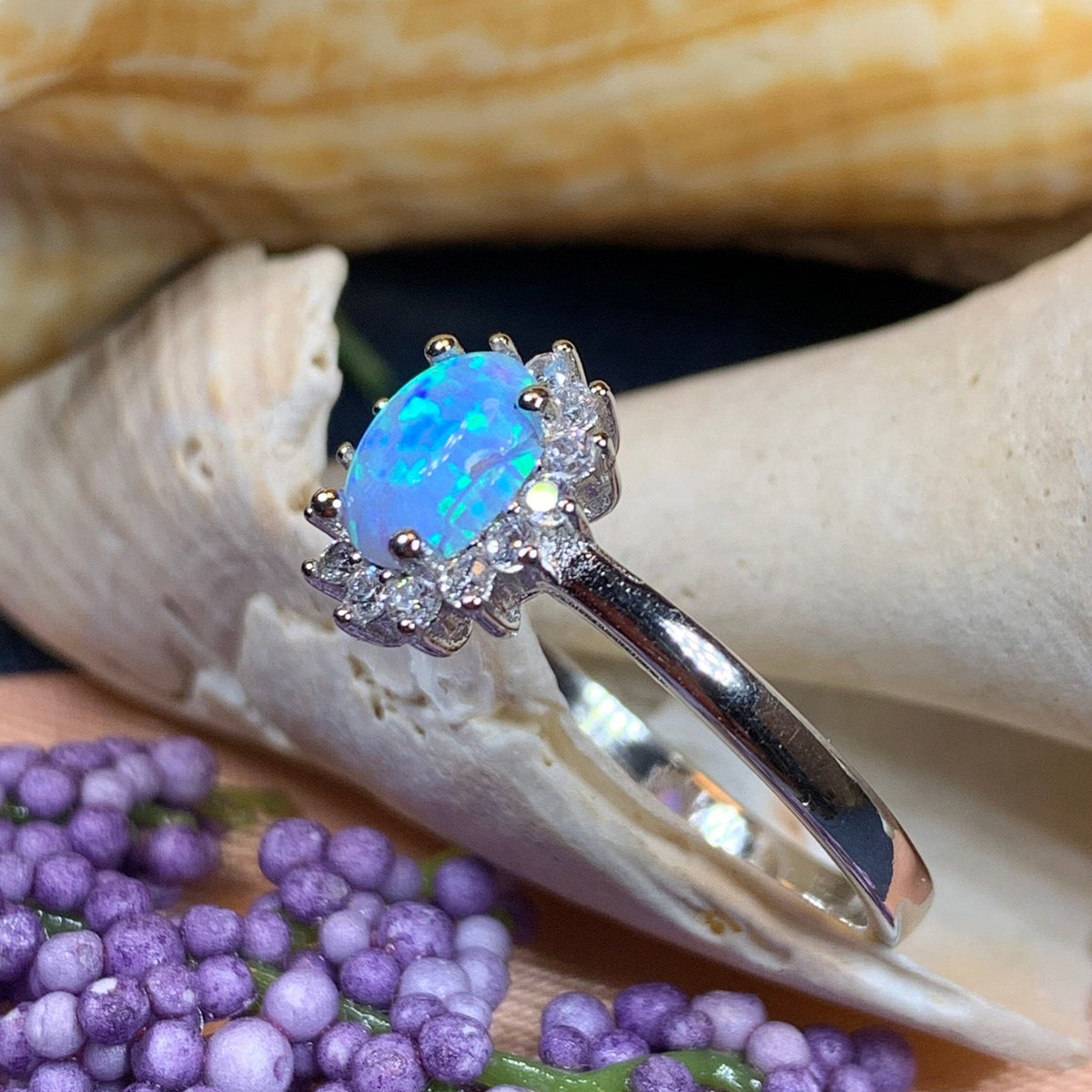 Leanni Opal Celtic Ring in Sterling Silver | Ring | Wiccan Center