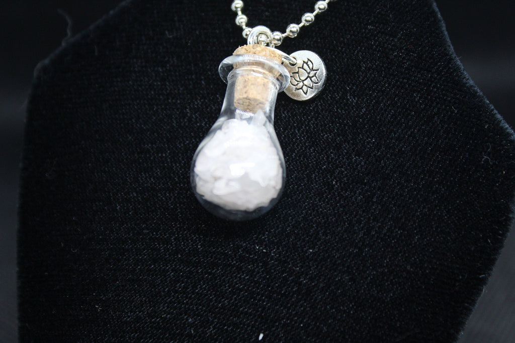 Rose Quartz Lotus Keychain Charm Zipper Pull Crystal Witch Witchy Jewelry Witchcraft Metaphysical
