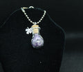 Amethyst Clover Luck Keychain Charm Zipper Pull Crystal Witch Witchy Jewelry Witchcraft Metaphysical
