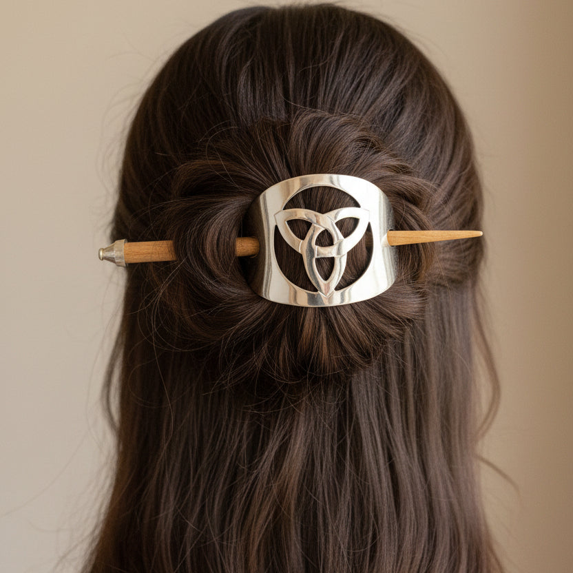 Premium Trinity Knot Celtic Hair Slide - Handmade in Ireland | Hair Slide | Wiccan Center