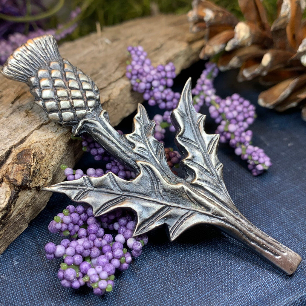Balmoral Scottish Thistle Kilt Pin - Handmade in Scotland | Kilt Pin | Wiccan Center
