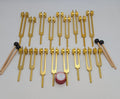 18 Set Sacred 9 Solfeggio and 9 Chakra Bundle Gold Weighted Tuning Fork Set Tuned to .25 Hz for Sound Healing Meditation Yoga