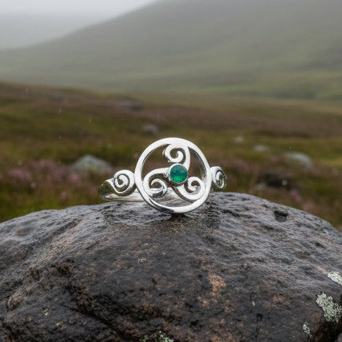 Amrita Celtic Triple Spiral Ring in Sterling Silver | Ring | Wiccan Center