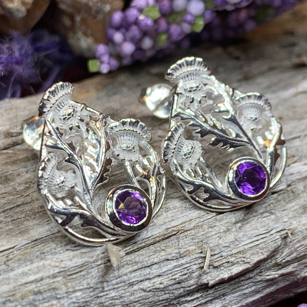 Cairn Baird Scottish Thistle Post Earrings | Post Earrings | Wiccan Center