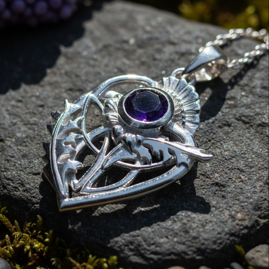 Cairn Sabie Thistle Necklace in Sterling Silver | Pendant | Wiccan Center