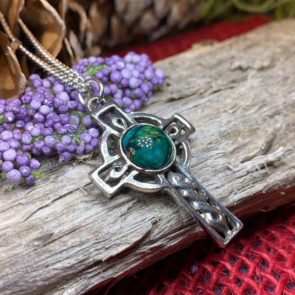 Heathergems Celtic Cross Necklace - Handmade in Scotland