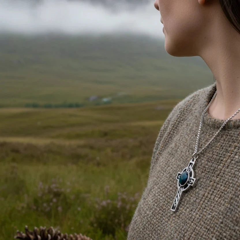Heathergems Celtic Cross Necklace - Handmade in Scotland