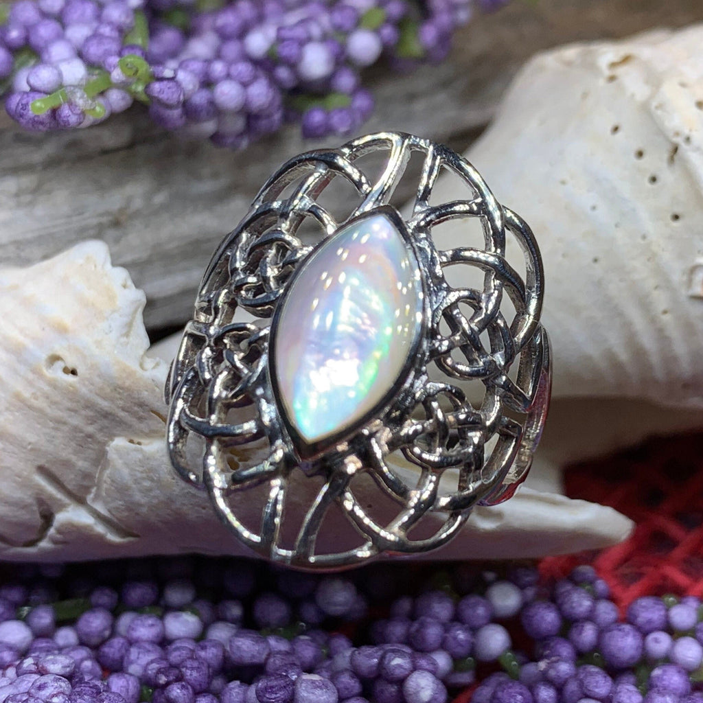 Nireena Celtic Knot Ring with Mother of Pearl | Ring | Wiccan Center