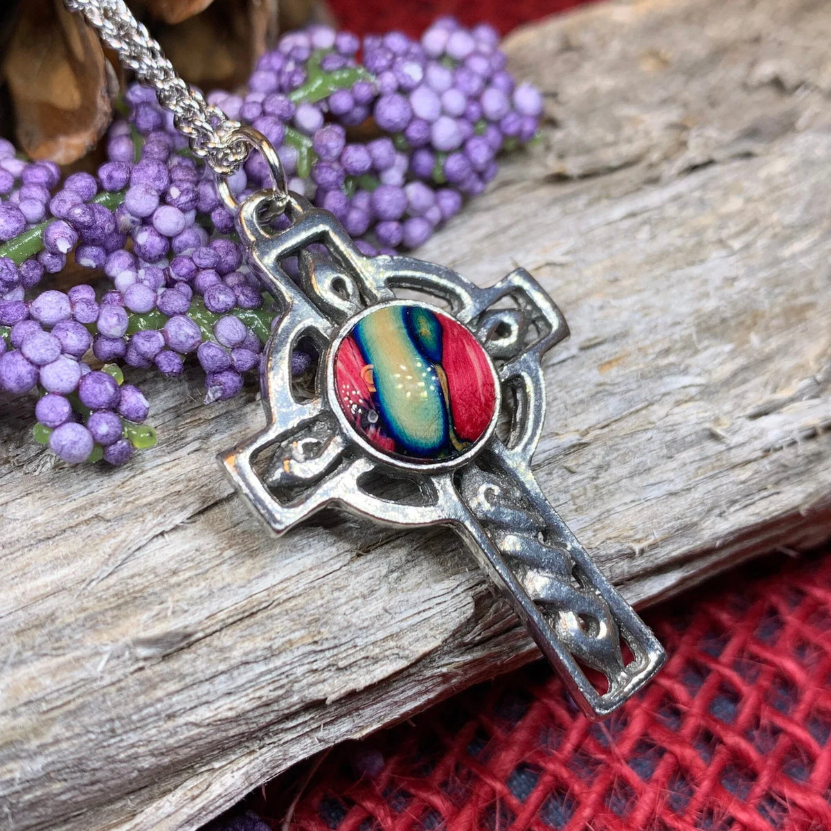 Heathergems Celtic Cross Necklace - Handmade in Scotland