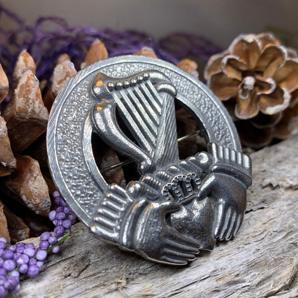 Irish Claddagh Harp Brooch | Brooch | Wiccan Center