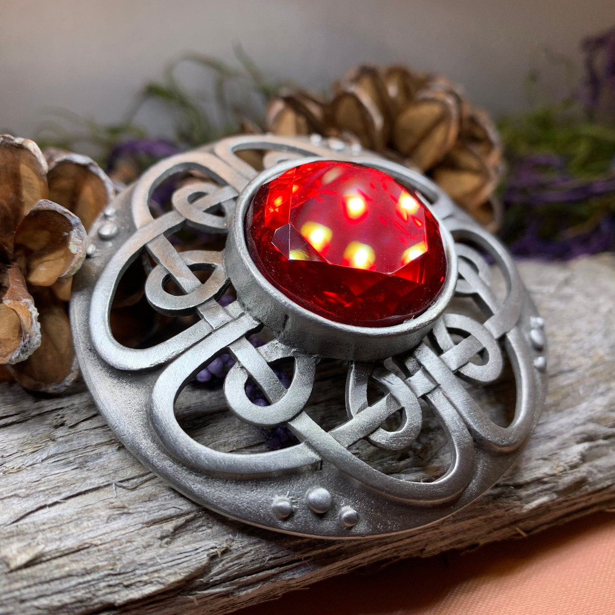 Glenashdale Celtic Knot Tartan Pin - Handmade in Scotland | Brooch | Wiccan Center