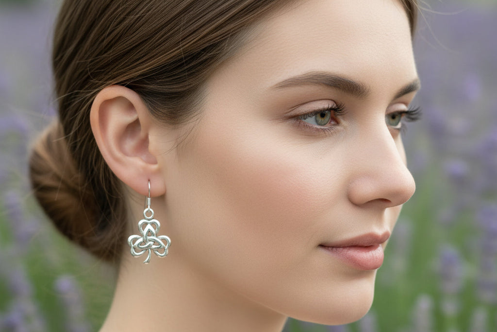 Irish Shamrock Trinity Knot Earrings | Dangle Earrings | Wiccan Center