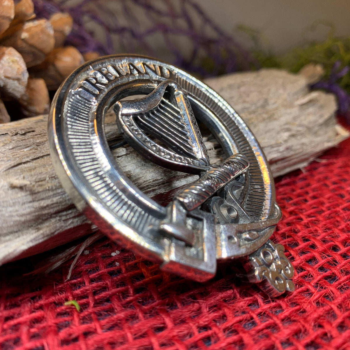 Celtic Irish Harp Brooch in Pewter | Brooch | Wiccan Center