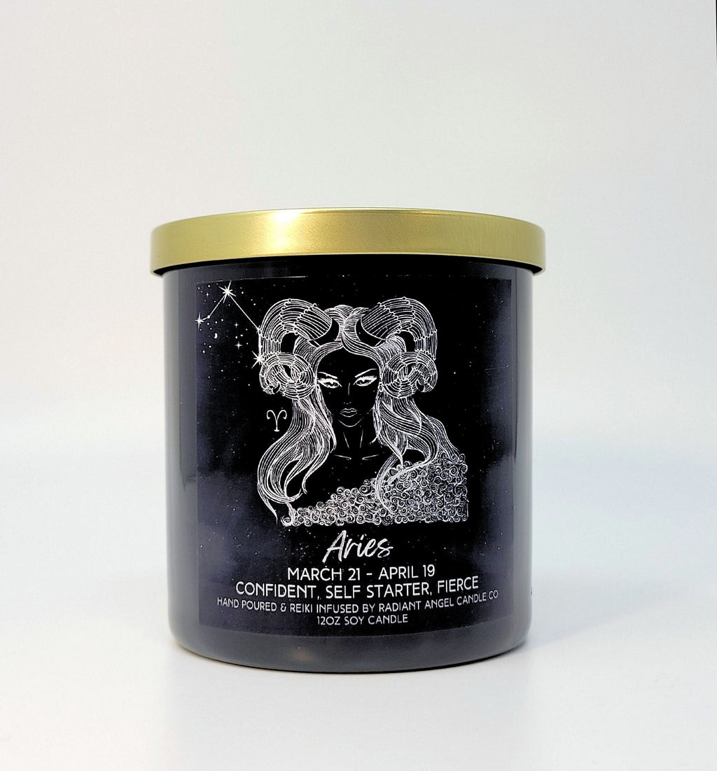 Aries Candle- Aries Goddess Soy Candle- Aries Zodiac Candle | Candle | Wiccan Center