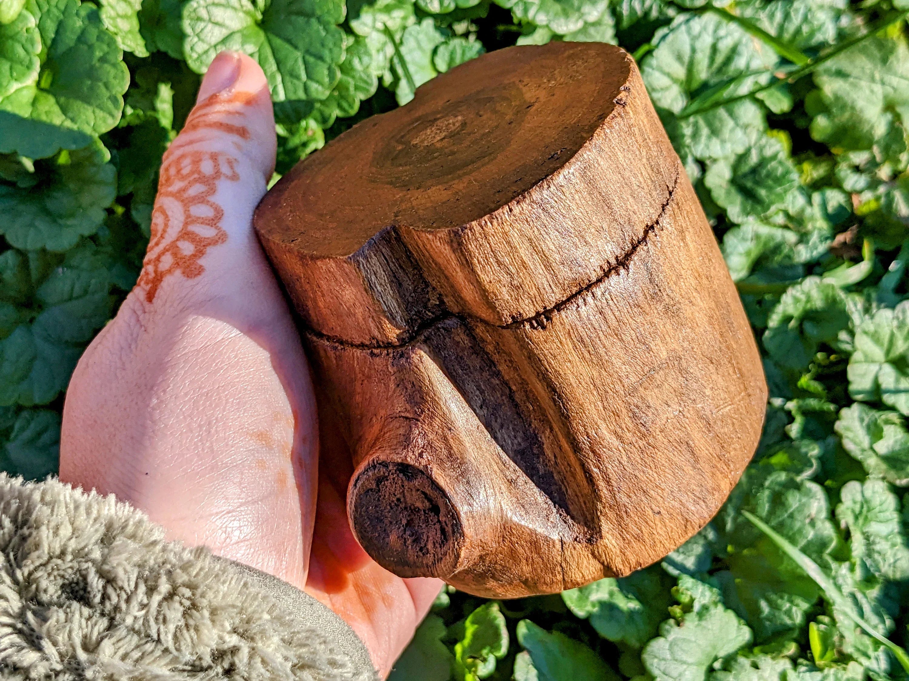 Teak Wood Tree Trunk Box | | Wiccan Center