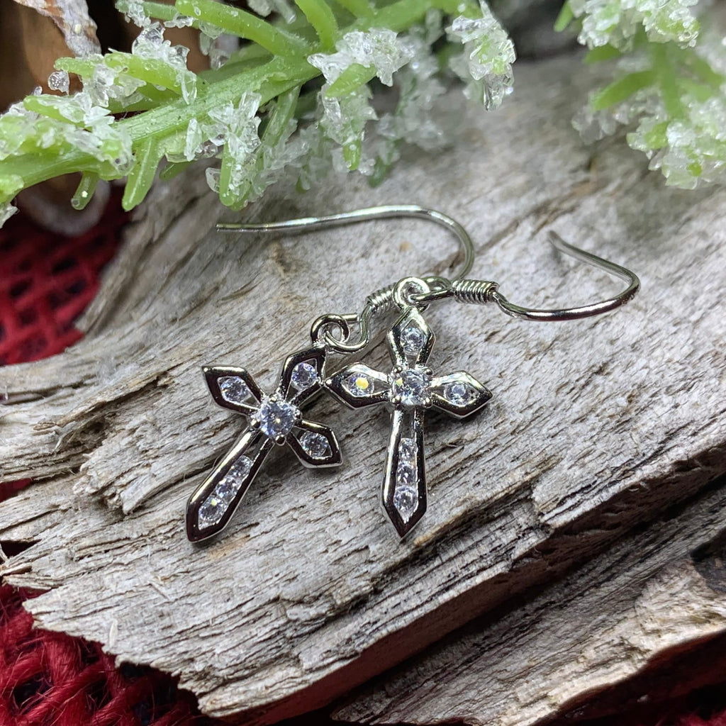 Purity Celtic Cross Earrings | Dangle Earrings | Wiccan Center