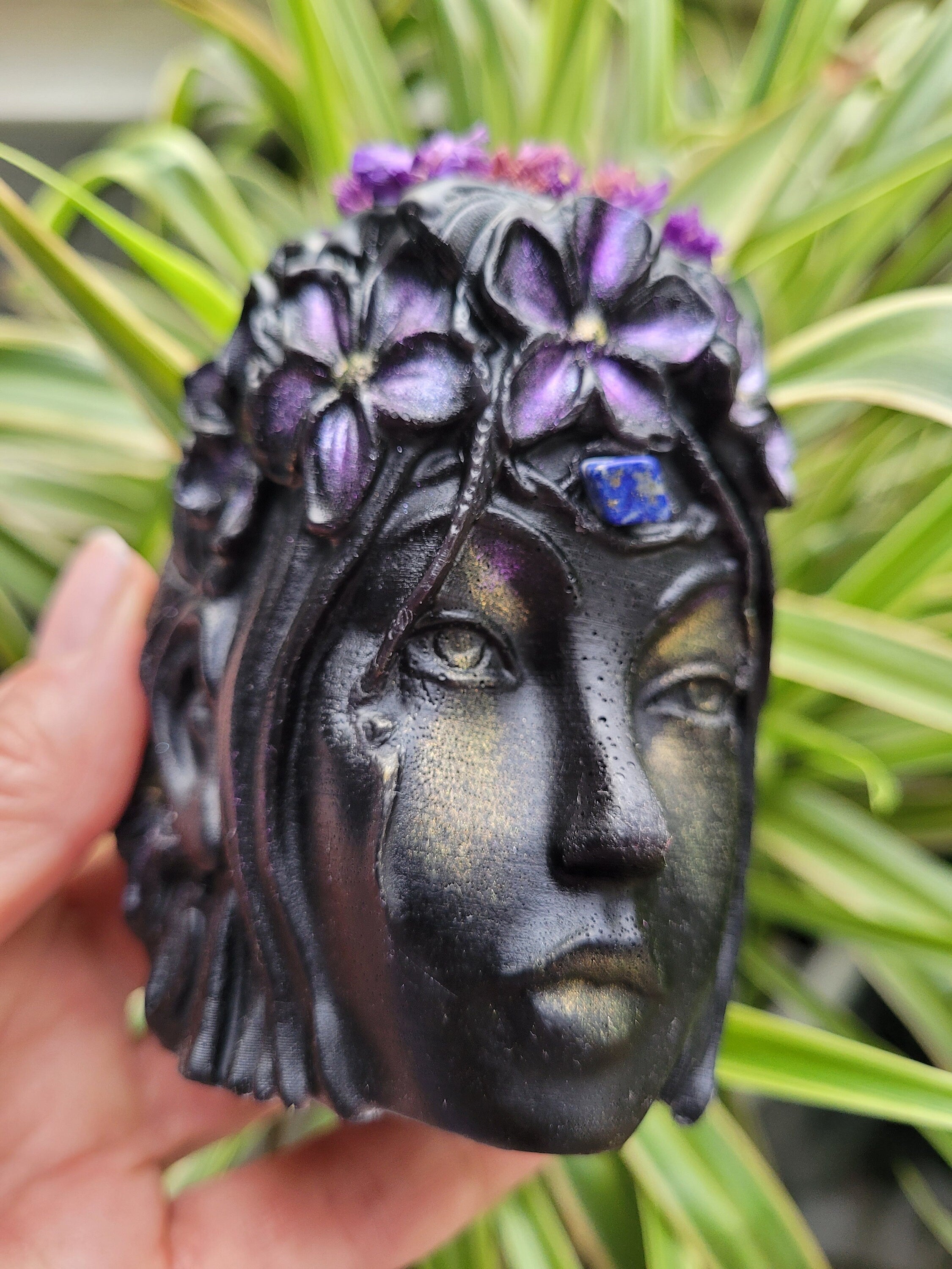 Earth Goddesss Head- Adorned | Candle | Wiccan Center