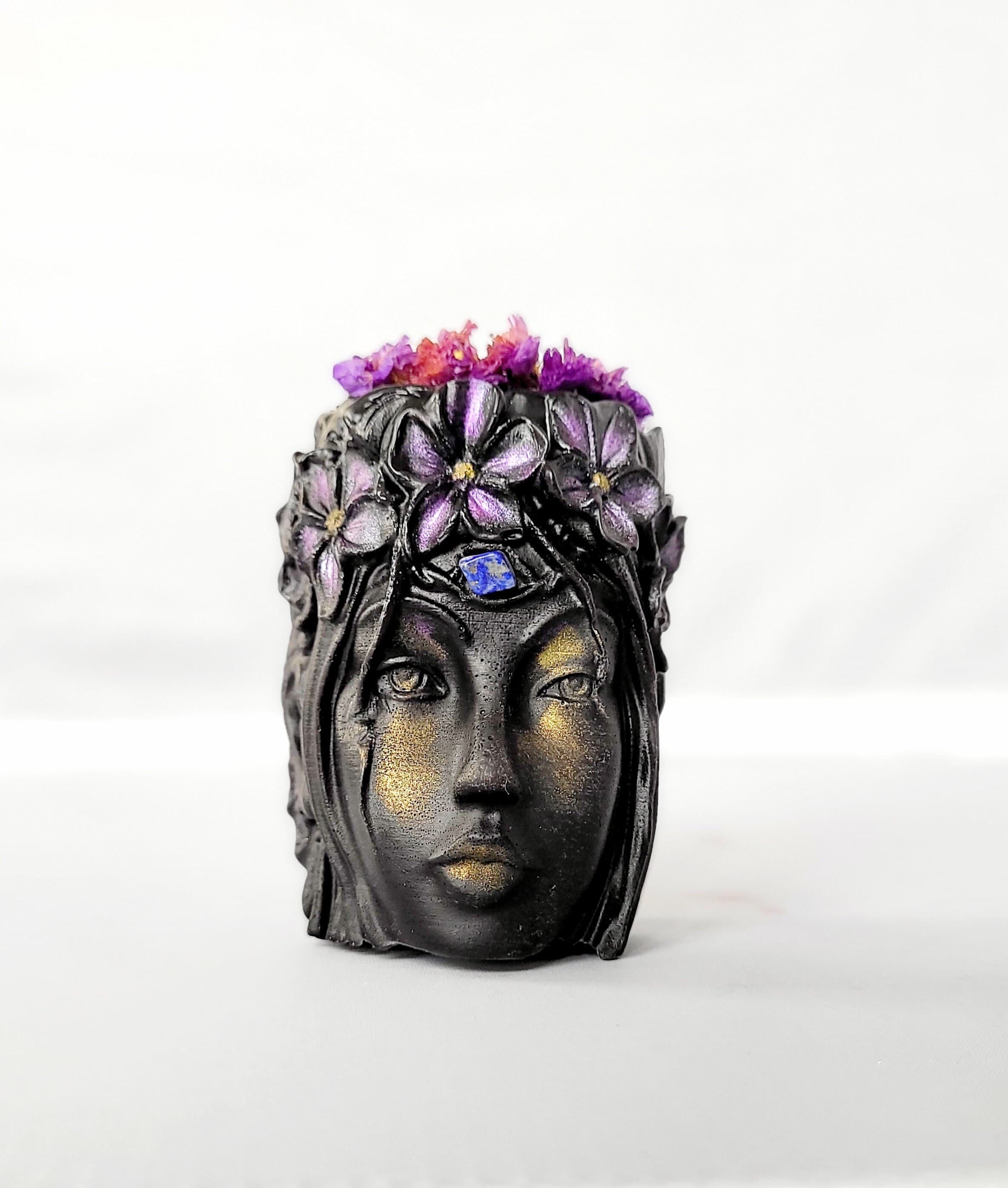 Earth Goddesss Head- Adorned | Candle | Wiccan Center
