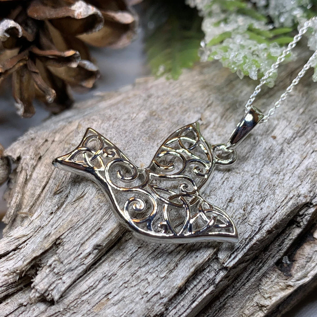 Trinity Knot Dove of Peace Necklace in Sterling Silver | Pendant | Wiccan Center
