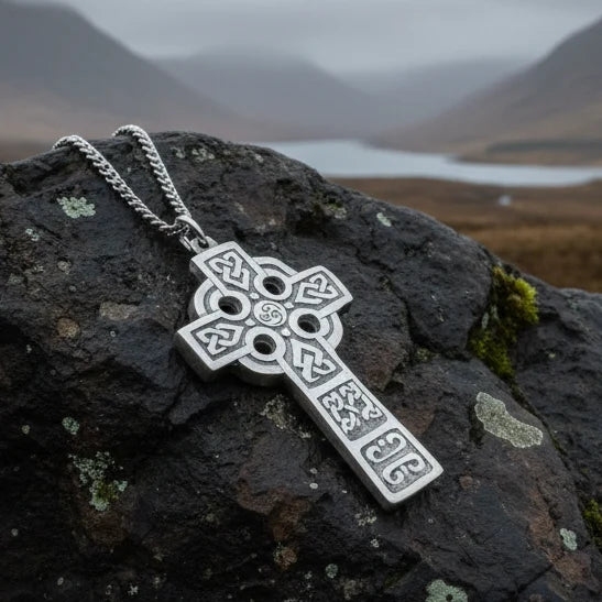 Connor Celtic Cross Necklace - Handmade in Scotland