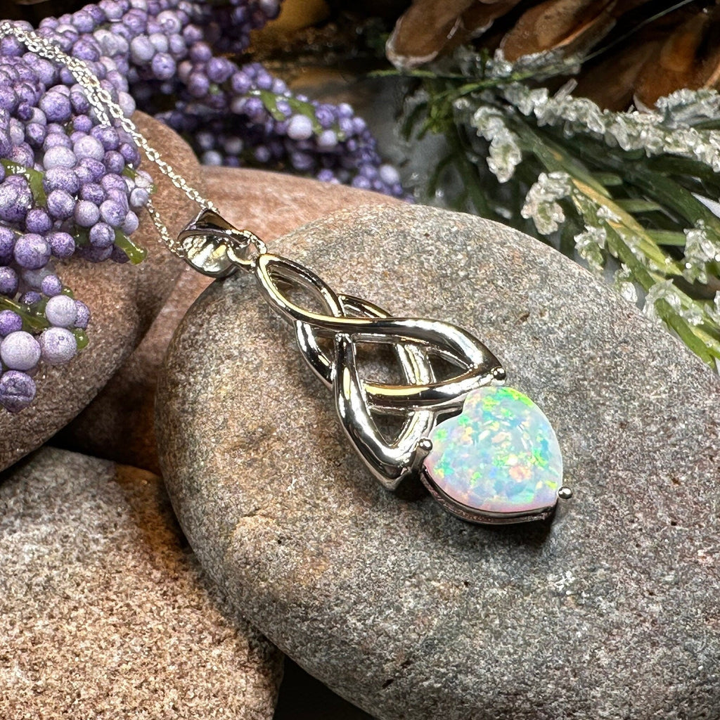 Cayla Opal Celtic Knot Necklace | Pendant | Wiccan Center
