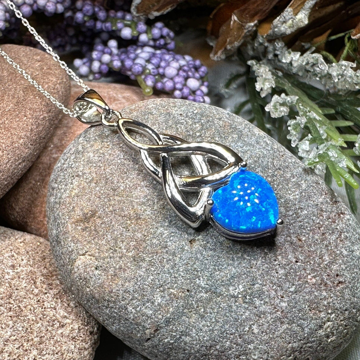 Cayla Opal Celtic Knot Necklace | Pendant | Wiccan Center