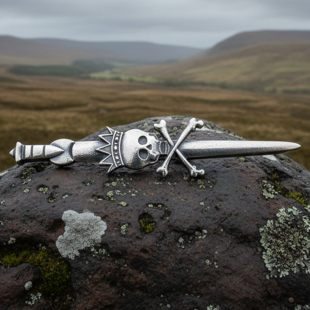 Scottish "King Death" Skull Kilt Pin - Handmade in Scotland | Kilt Pin | Wiccan Center