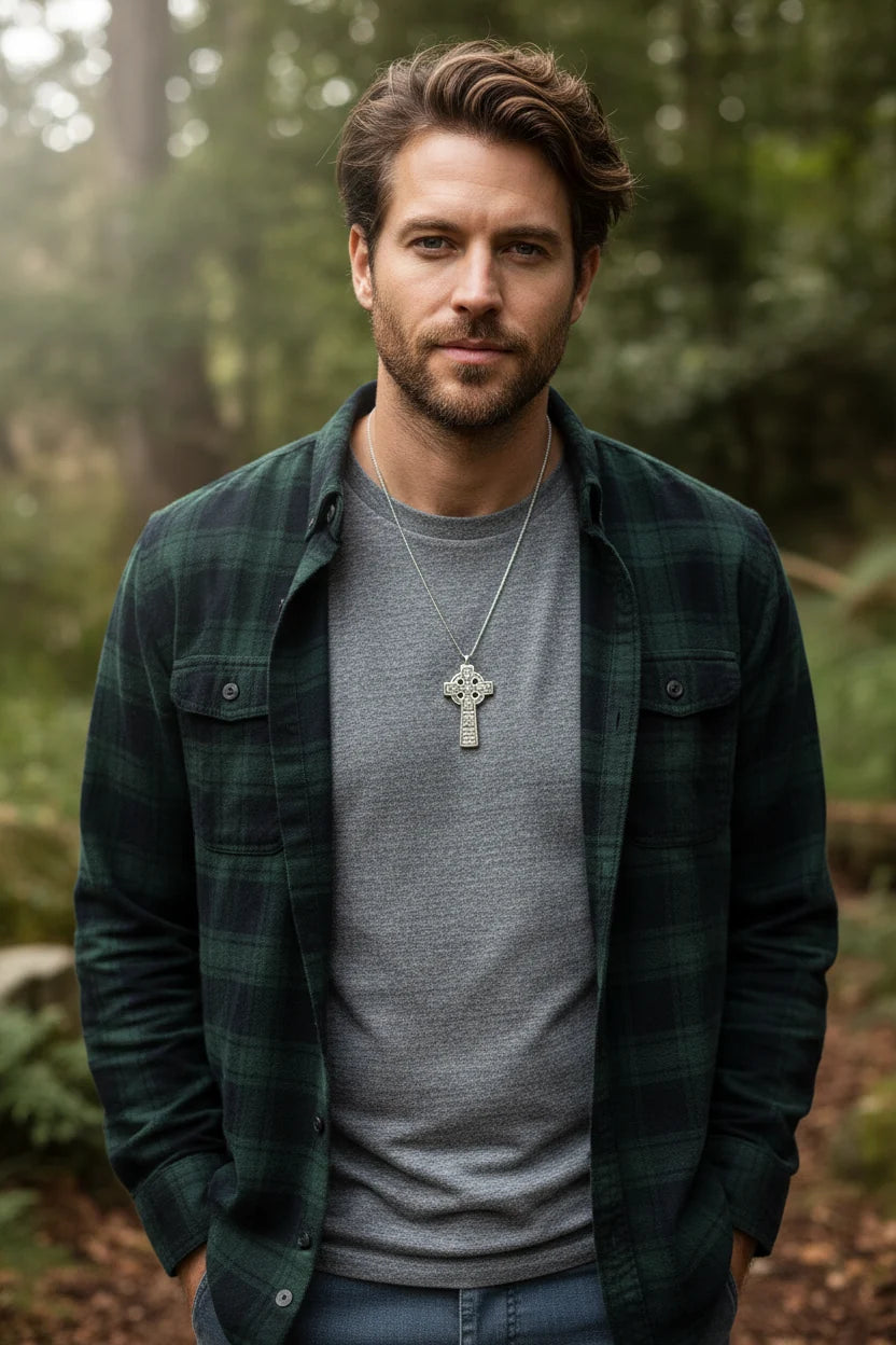 Connor Celtic Cross Necklace - Handmade in Scotland