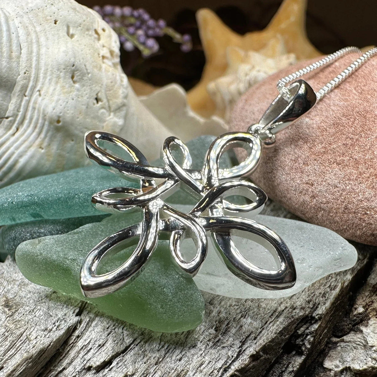 Celtic Star Knot Necklace in Sterling Silver