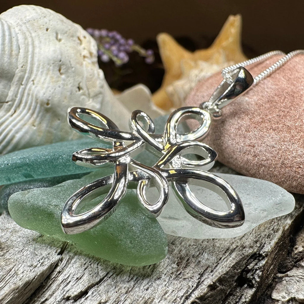 Celtic Star Knot Necklace in Sterling Silver